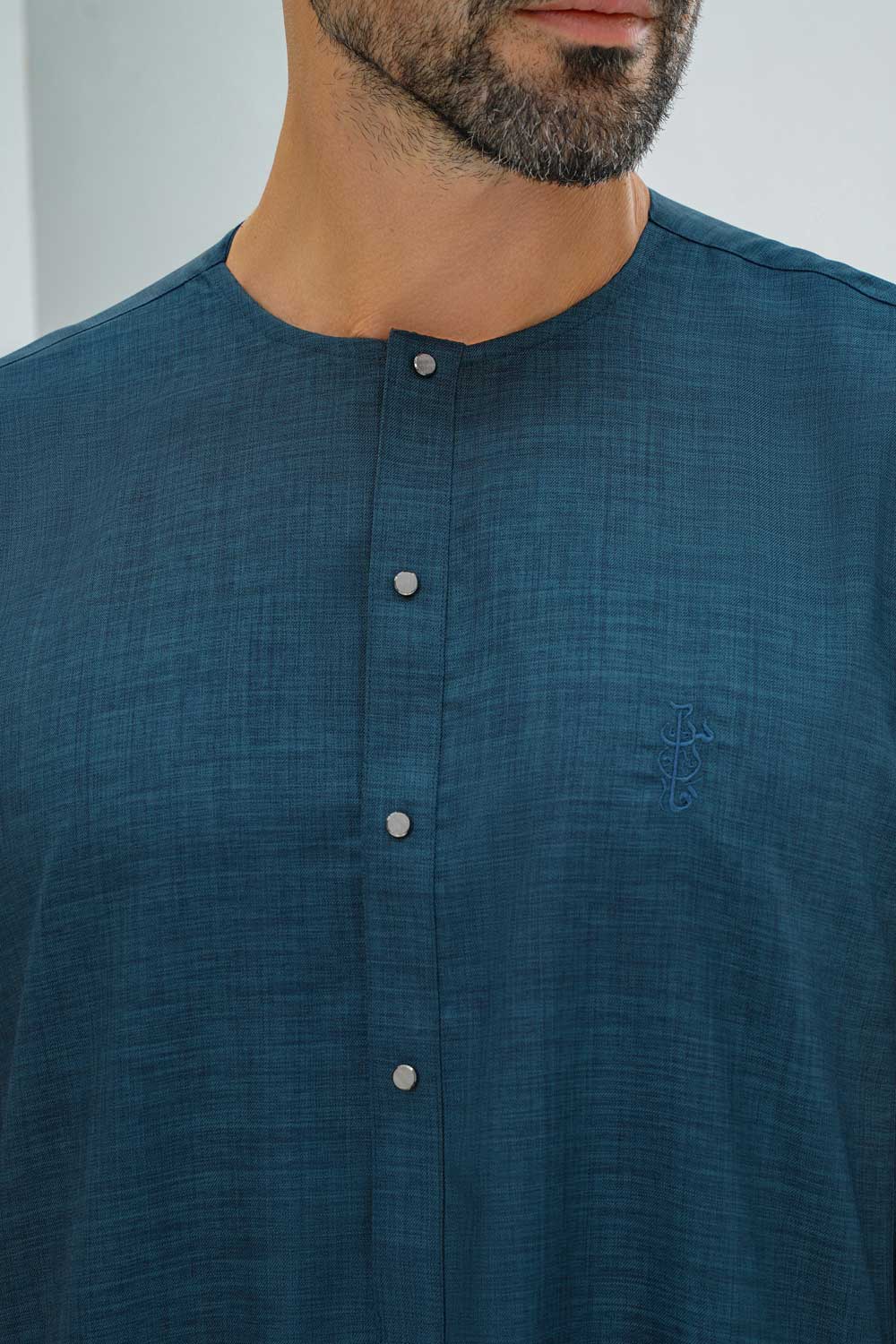 Blue Metal Button Thobe