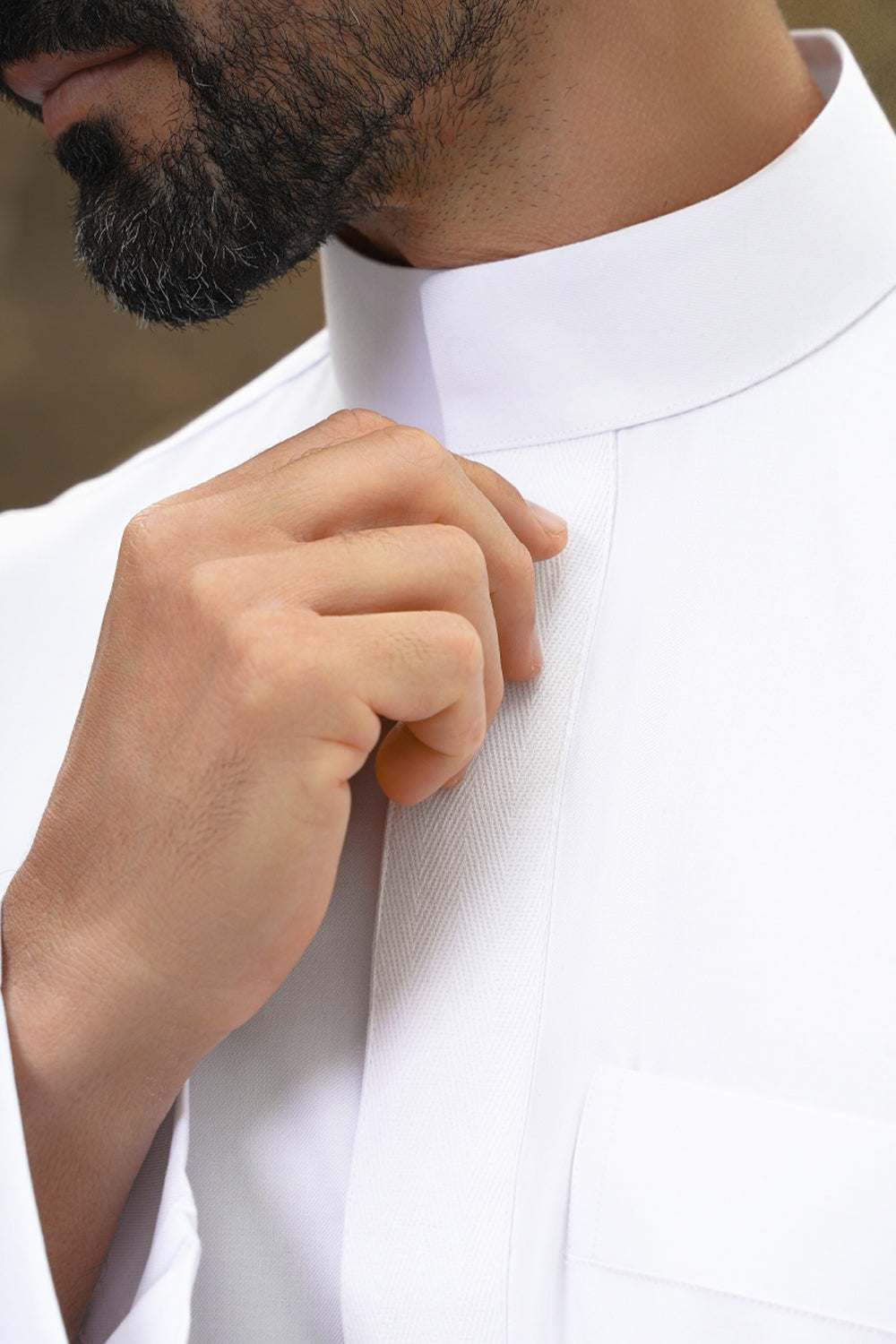 White Herringbone Thobe