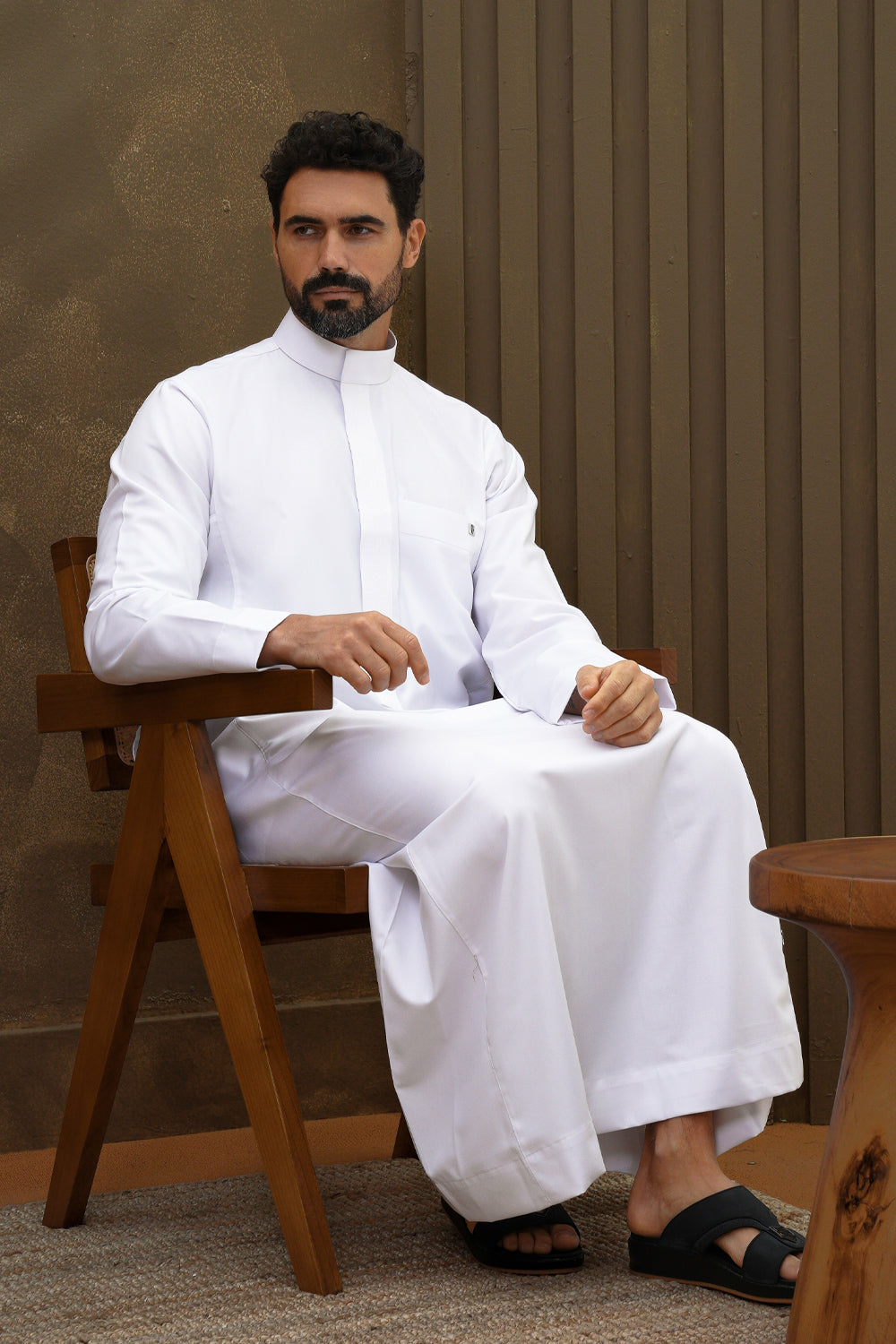 White Herringbone Thobe