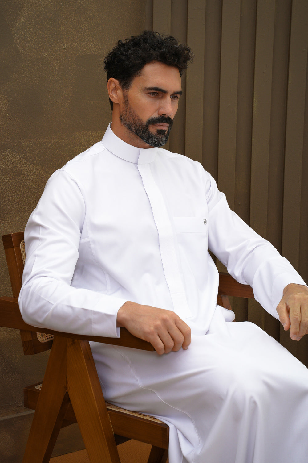 White Herringbone Thobe