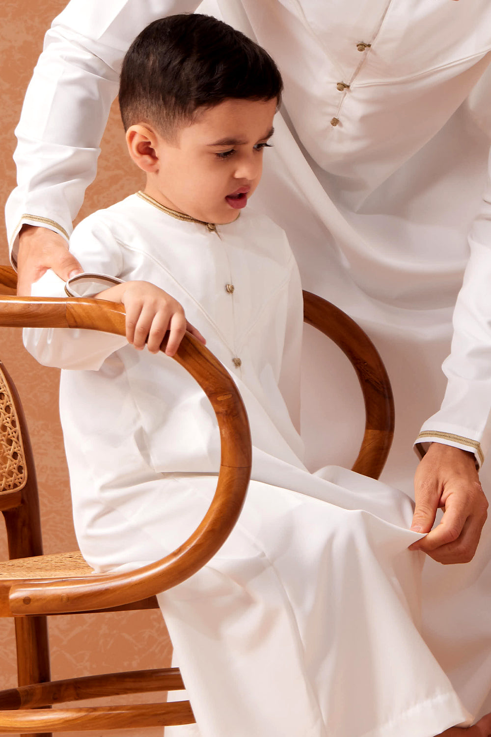 emirati light cream and gold orange