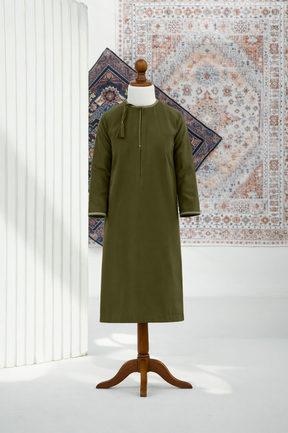 Omani Forest Green Boys Thobe