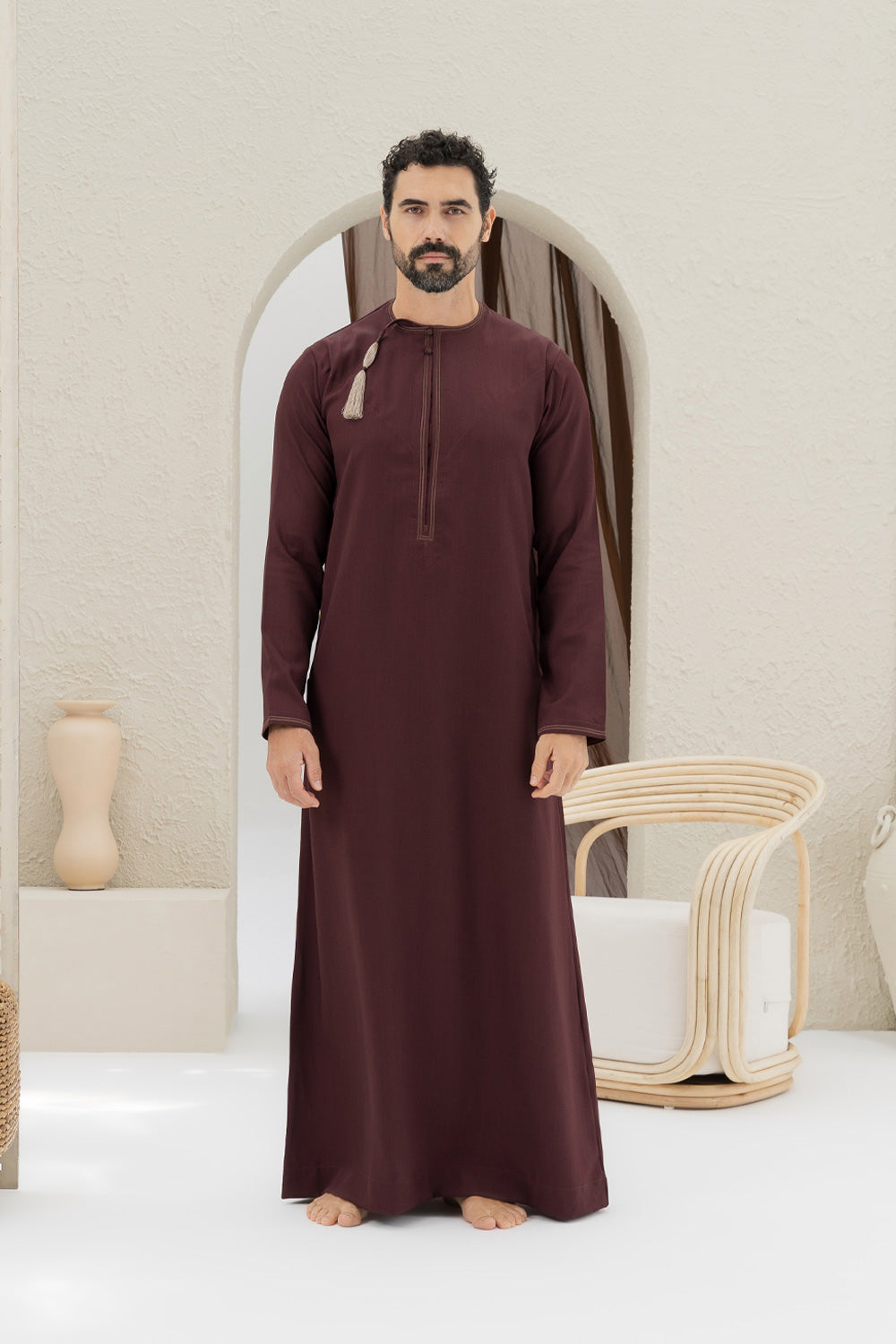 Omani Burgundy Thobe