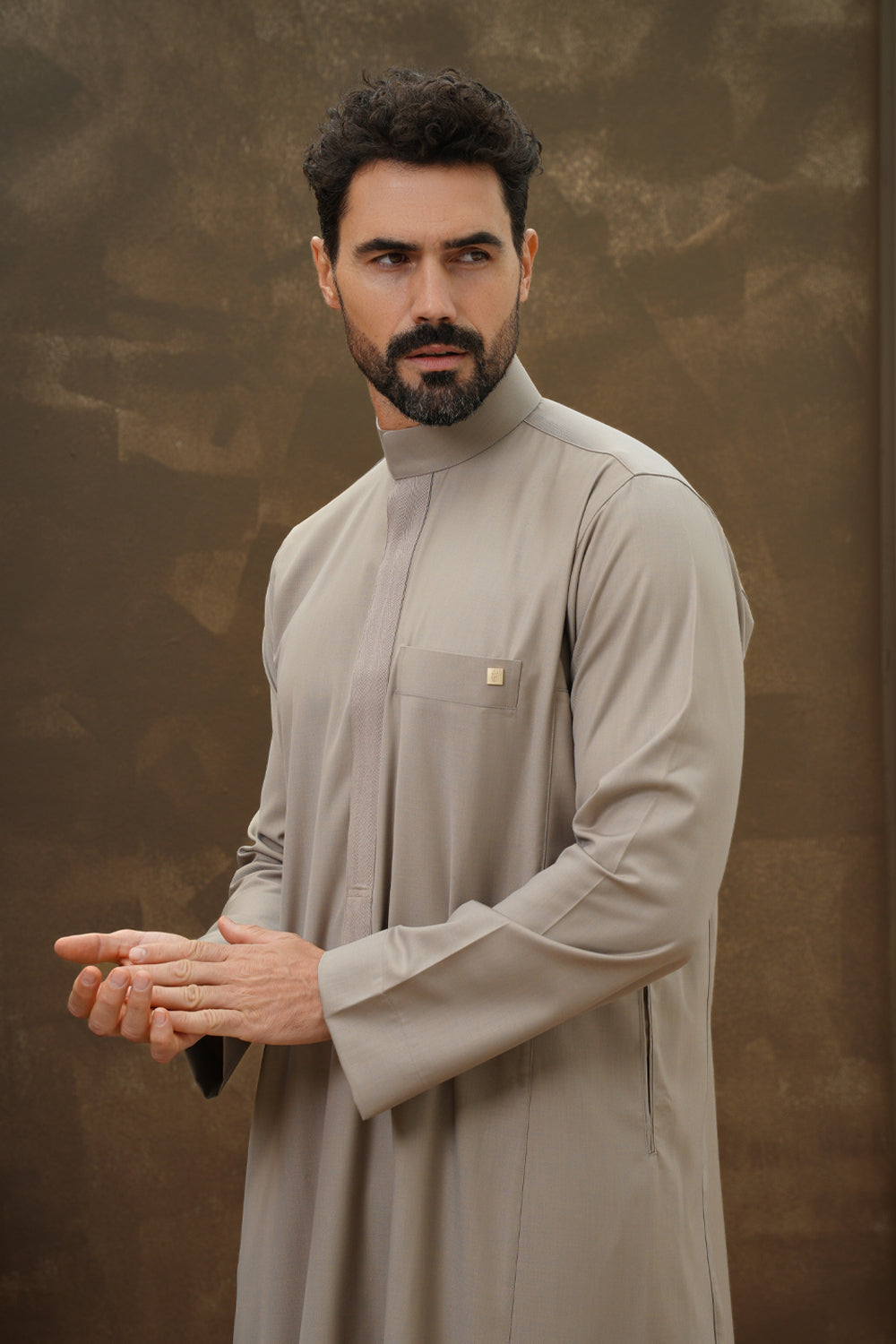 Taupe Herringbone Thobe