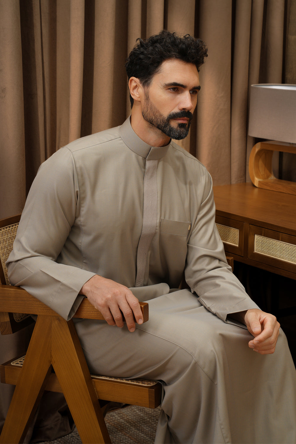 Taupe Herringbone Thobe